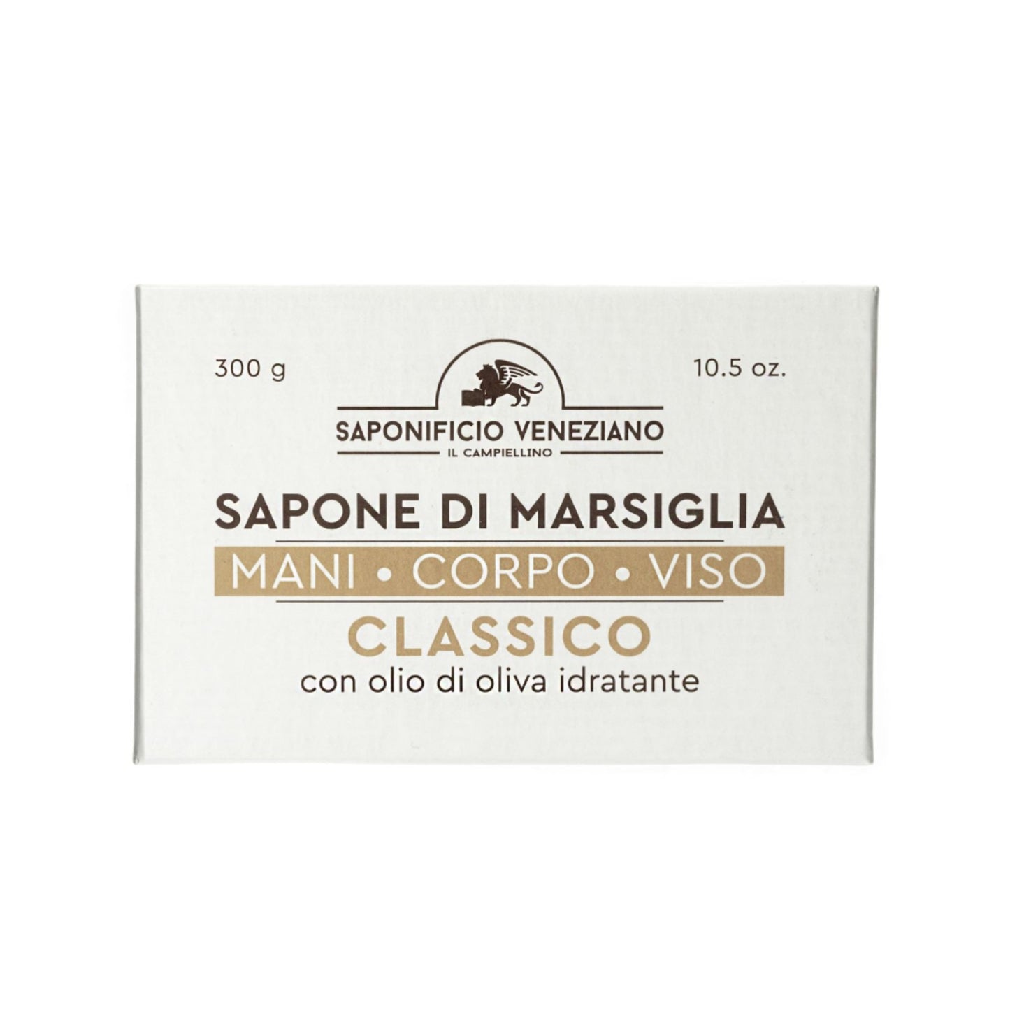SAPONIFICIO VENEZIANO SAPONE DI MARSIGLIA 300G CLASSICO CON OLIO DI OLIVA IDRATANTE MANI CORPO VISO