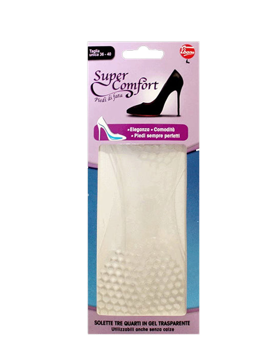 EBANO SUPER COMFORT SOLETTE TRE QUARTI IN GEL TRASPARENTE TAGLIA UNICA 36-40