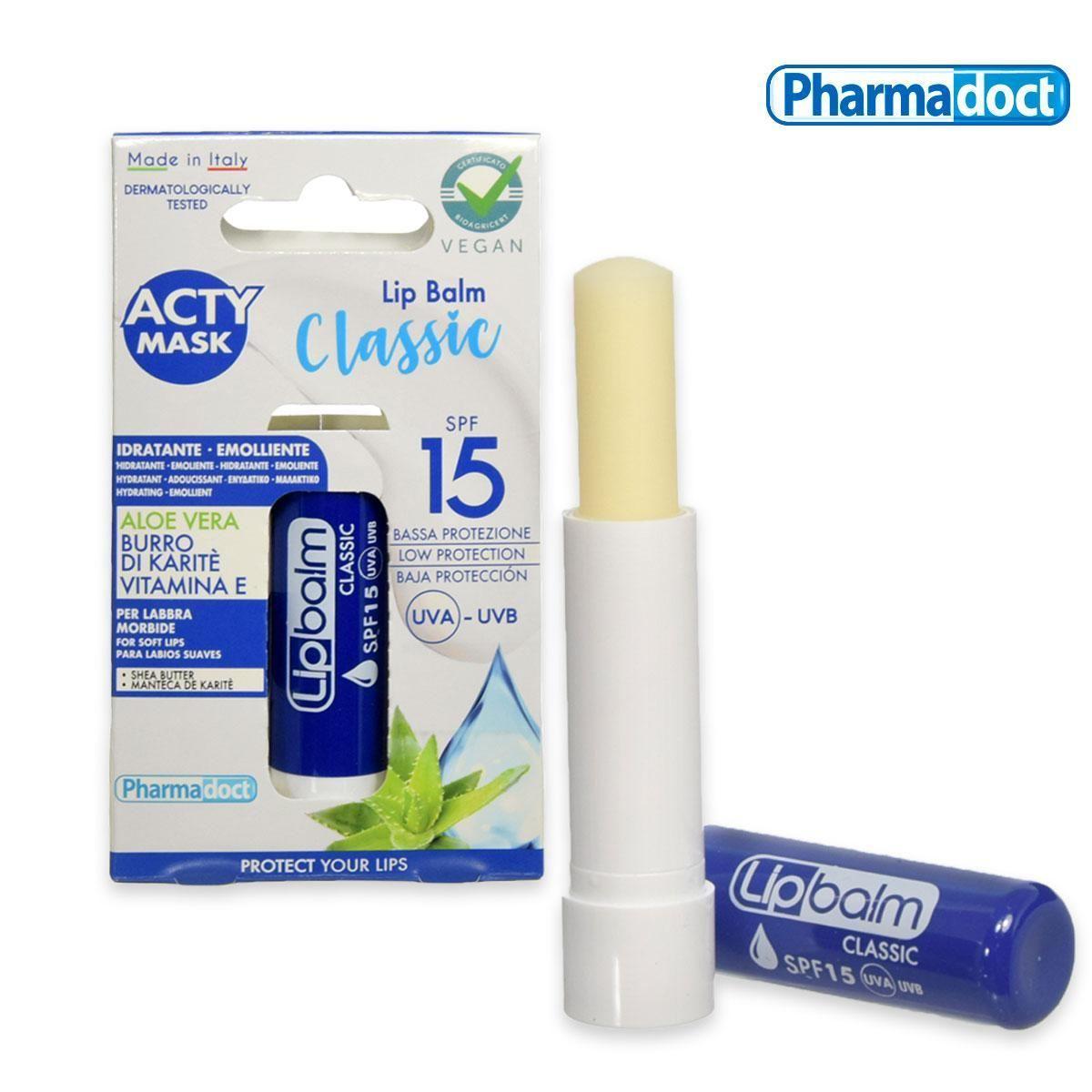 PHARMADOCT ACTY MASK KISS ME LIP BALM CLASSIC 5,7ML ALOE VERA BURRO DI KARITE' VITAMINA E