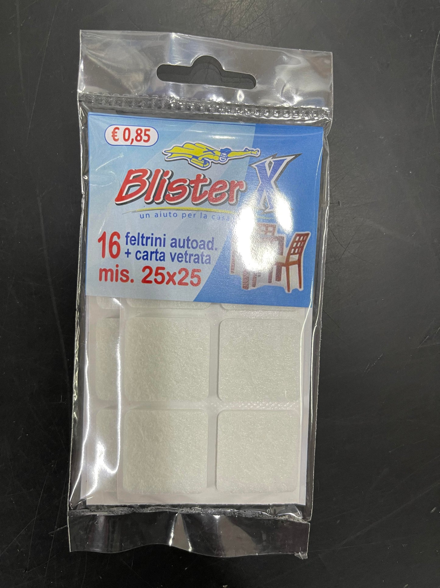BLISTER X 16 FELTRINI AUTOAD.+CARTA VETRATA MIS 25X25