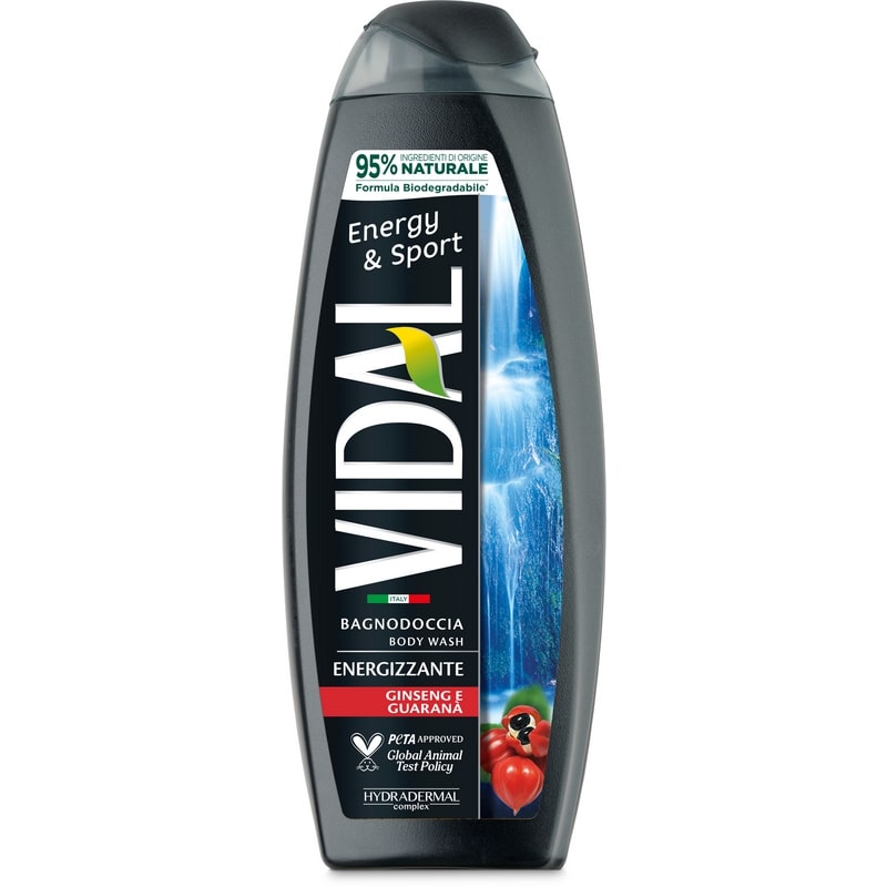 VIDAL BAGNODOCCIA 500ML ENERGY&SPORT ENERGIZZANTE GINSENG E GUARANA'