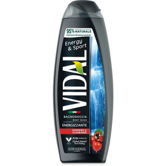 VIDAL BAGNODOCCIA 500ML ENERGY&SPORT ENERGIZZANTE GINSENG E GUARANA'