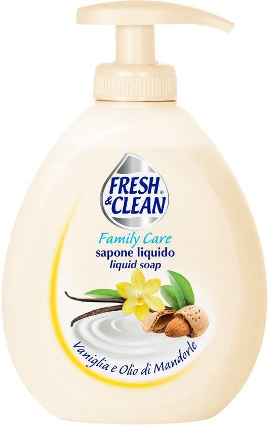 FRESH&CLEAN SAPONE LIQUIDO 300ML FAMILY CARE VANIGLIA E OLIO DI MANDORLE