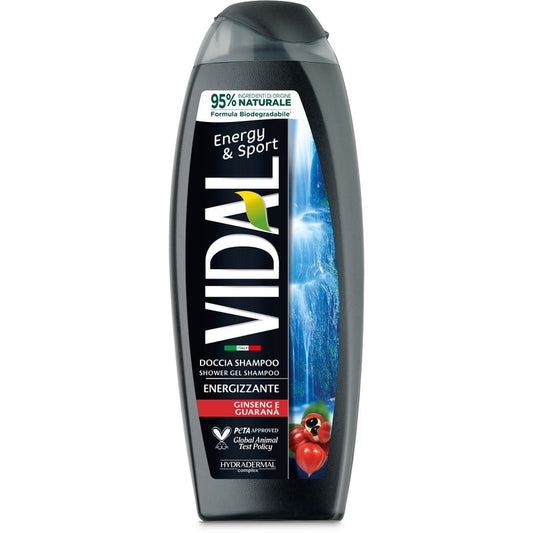 VIDAL DOCCIA SHAMPOO 250ML ENERGY&SPORT ENERGIZZANTE GINSENG E GUARANA'