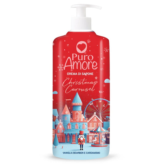 PURO AMORE CREMA DI SAPONE LIQUIDO 500ML CHRISTMAS CAROUSEL VANIGLIA BOURBON E CARDAMOMO