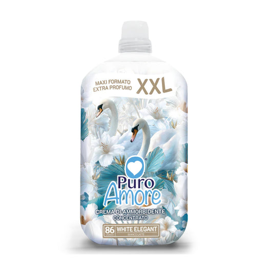 PURO AMORE CREMA DI AMMORBIDENTE CONCENTRATO XXL 1,806L 86 LAVAGGI WHITE ELEGANT BIANCO LATTE