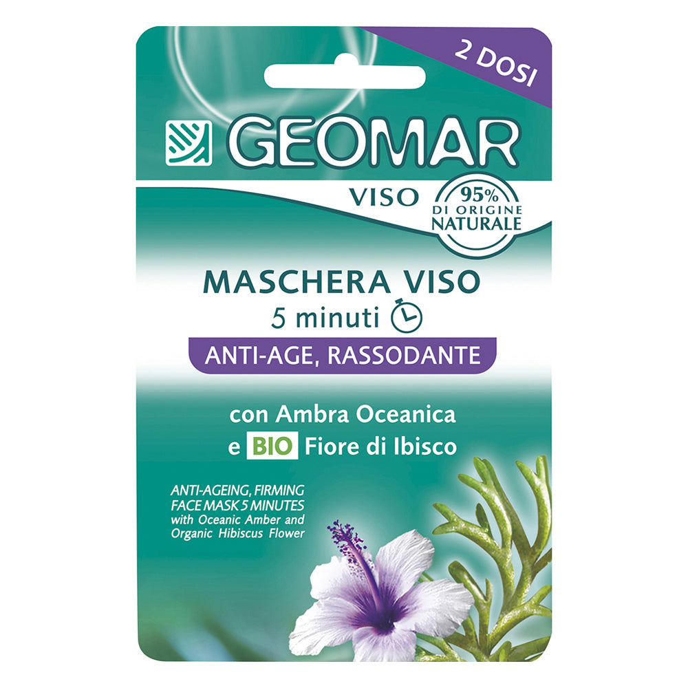 GEOMAR VISO MASCHERA VISO 5 MINUTI ANTI-AGE RASSODANTE 2 DOSI 15ML