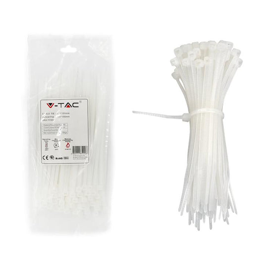 V-TAC FASCETTE CABLAGGIO 3,5X150MM BIANCO