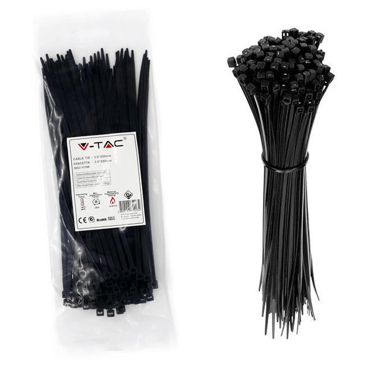 V-TAC FASCETTE CABLAGGIO 3,5X200MM NERO