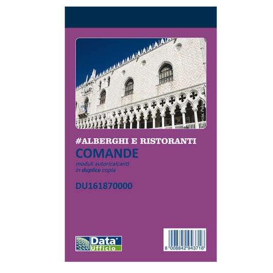 DATA UFFICIO COMANDE ALBERGHI E RISTORANTI DUPLICE COPIA X10