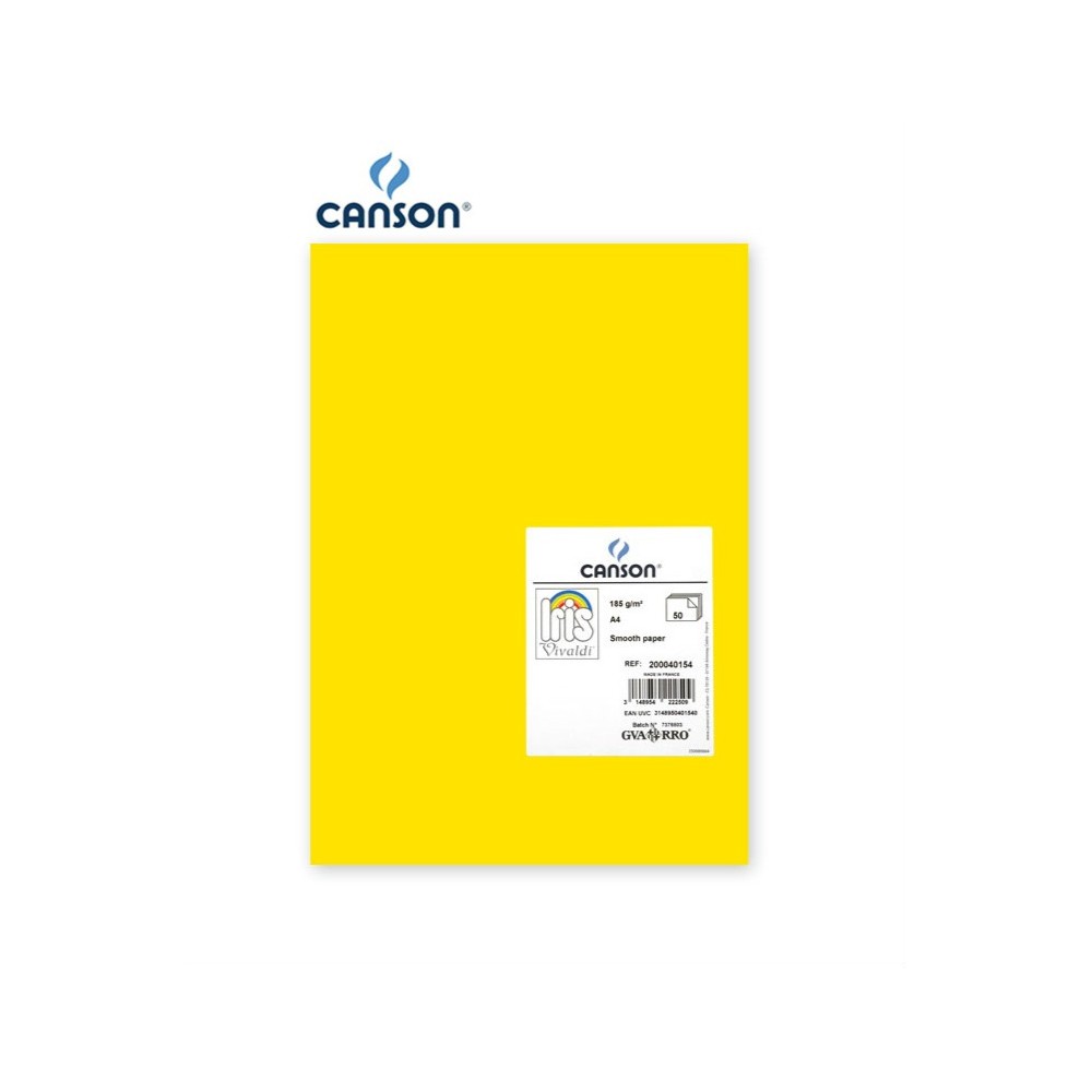 CANSON A4 SMOOTH PAPER 185G/M2 GIALLO CANARINO