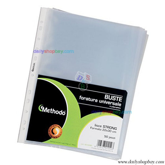 METHODO 50 BUSTE FORATURA UNIVERSALE LISCE MEDIUM 22X30