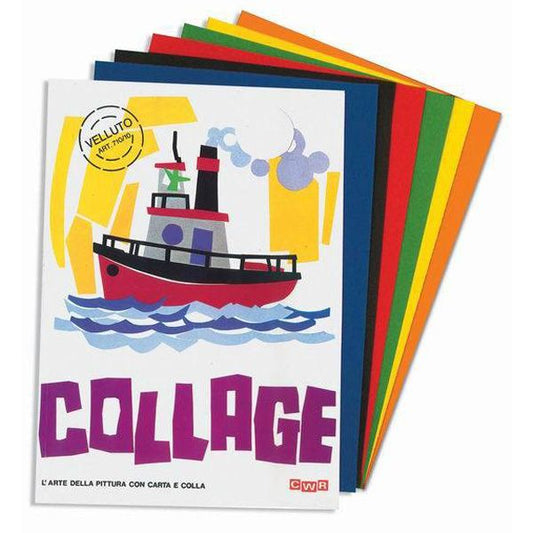 CWR CARTA COLLAGE 10 FOGLI CARTA VELLUTATA