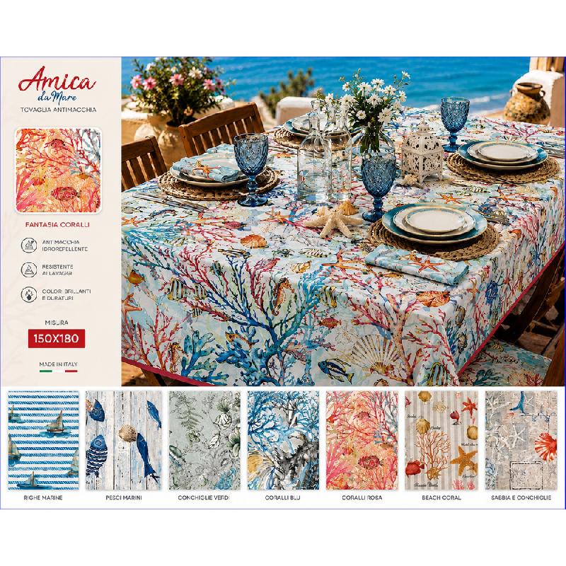 FANCY HOME AMICA DA MARE TOVAGLIA ANTIMACCHIA CM.150X180 ASSORTITA