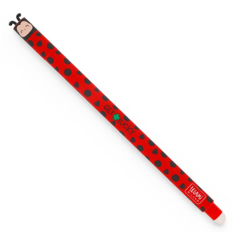 LEGAMI MILANO PENNA GEL CANCELLABILE 0,7MM LADYBUG "GET LUCKY" INCHIOSTRO ROSSO