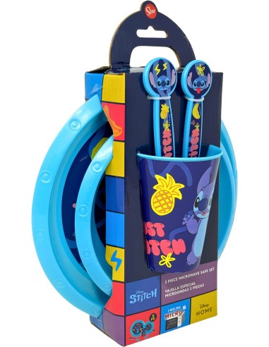 STITCH DISNEY SET PRANZO IN PLASTICA 5 PZ