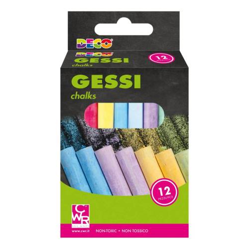 CWR DECO 12 GESSETTI TONDI COLORI ASSORTITI