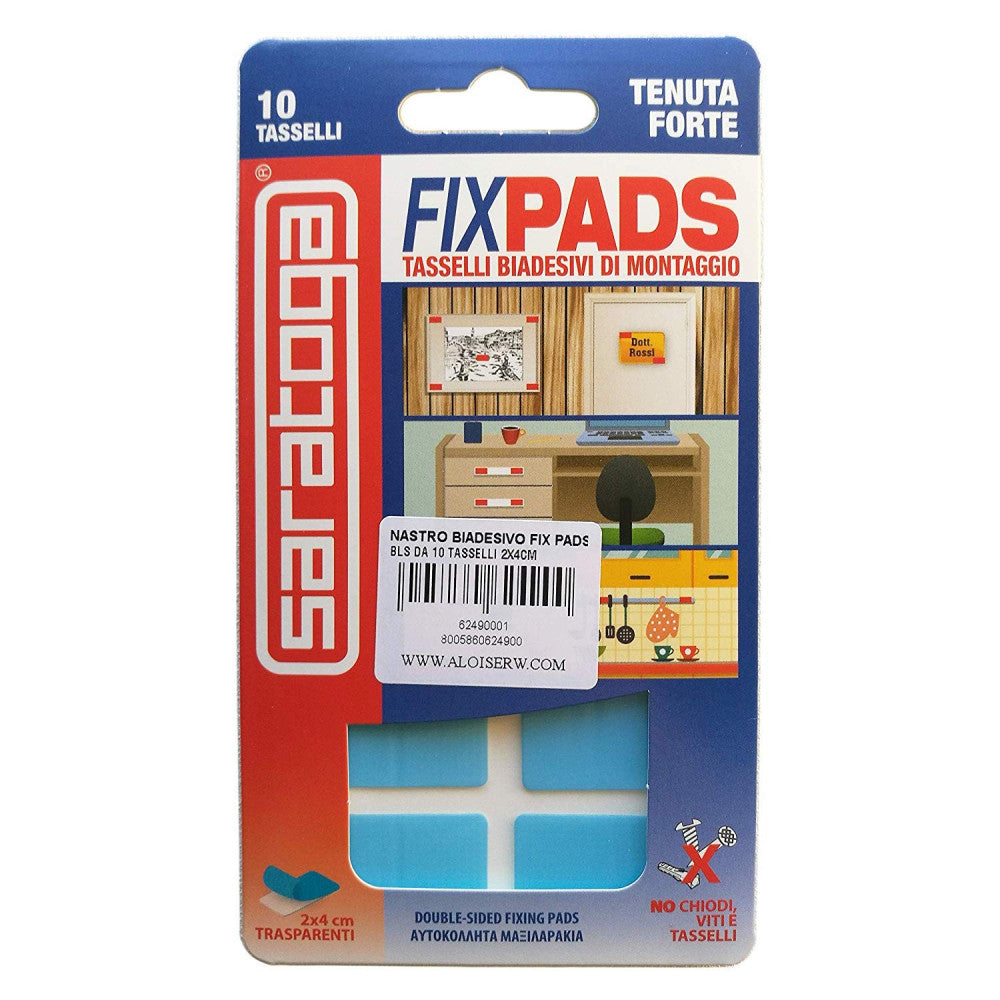SARATOGA FIXPADS 10 TASSELLI BIADESIVI DI MONTAGGIO