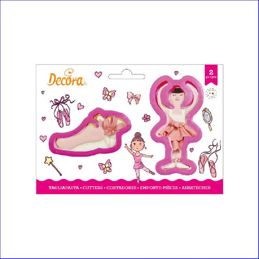 DECORA TAGLIAPASTA IN PLASTICA BALLERINA E SCARPETTA 2PZ