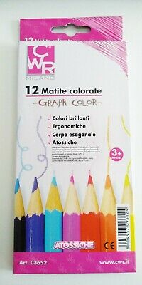 CWR DECO 12 MATITE ESAGONALI COLORI ASSORTITI