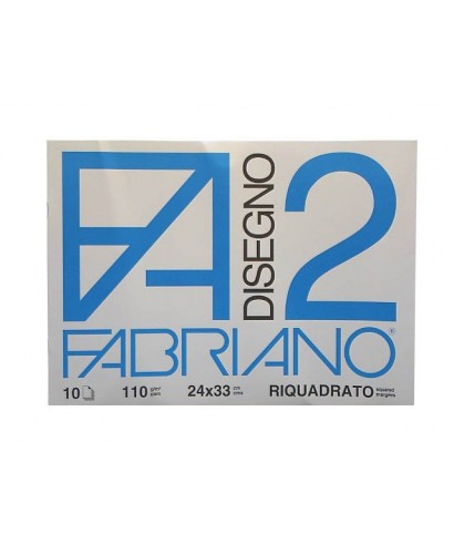 FABRIANO F2 10 FOGLI 110G/M2 24X33 LISCIO RIQUADRATO