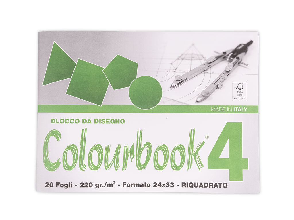 COLOURBOOK BLOCCO DA DISEGNO C4 20 FOGLI 220GR/M2 24X33 RIQUADRATO