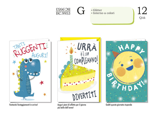 CROMO NB BIGLIETTO COMPLEANNO BAMBINI BC.9953