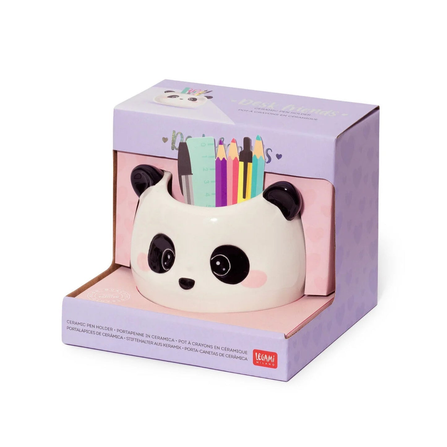 LEGAMI MILANO DESK FRIENDS PORTAPENNE IN CERAMICA PANDA