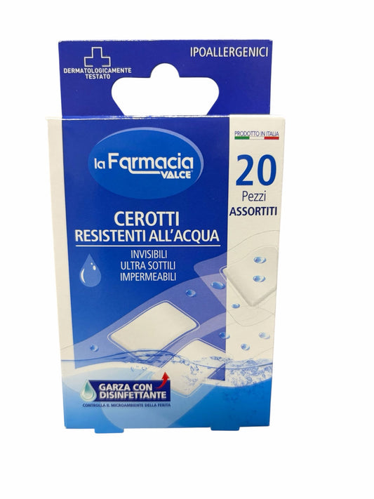 LA FARMACIA VALCE CEROTTI RESISTENTI ALL'ACQUA 20PZ ASSORTITI 15PZ CM.7X2 5PZ CM.3,8X3,8