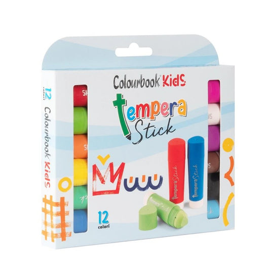 COLOURBOOK KIDS TEMPERA STICK JUMBO 12 COLORI