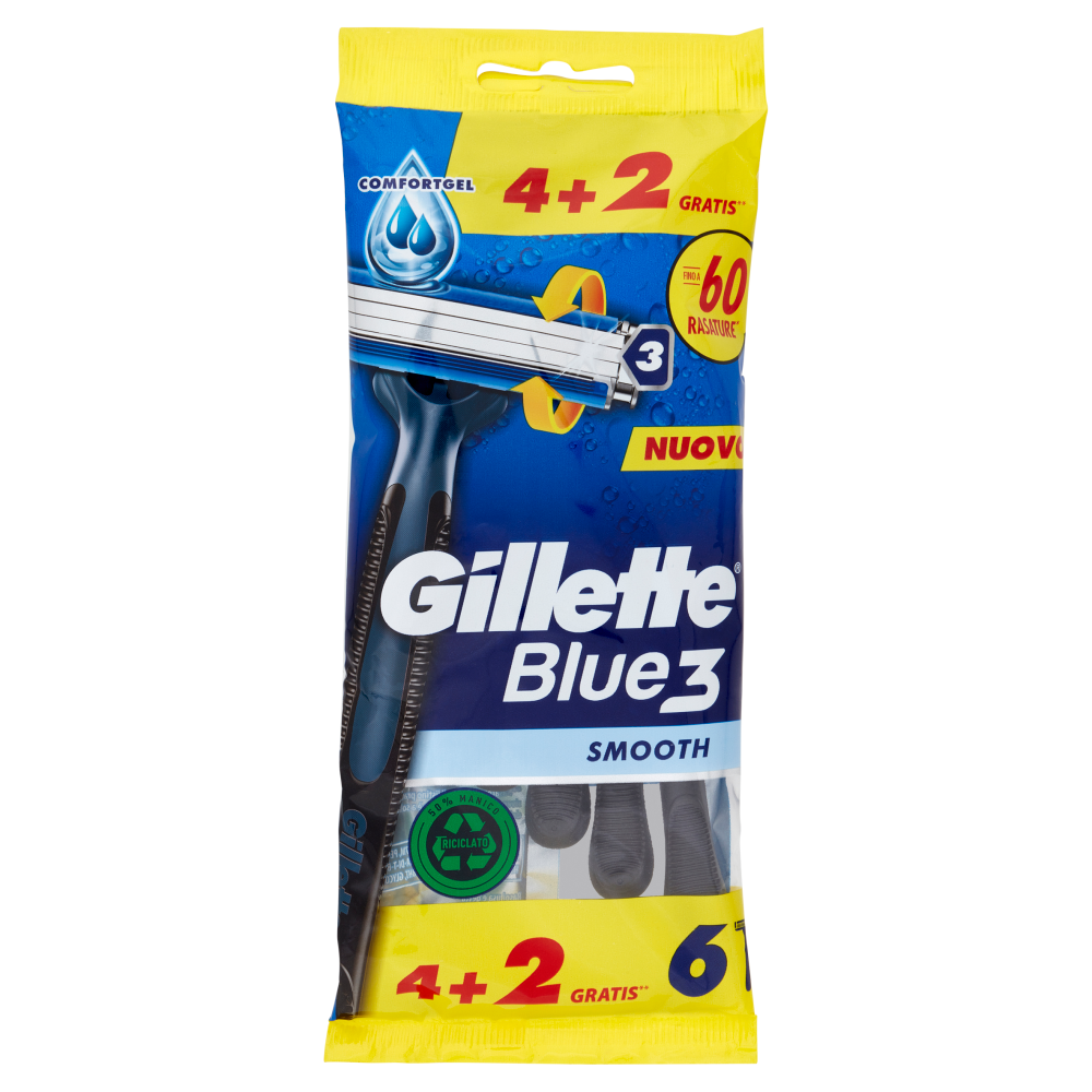 GILLETTE RASOIO BLUE 3 X4+2 SMOOTH