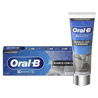 ORAL-B DENTIFRICIO 75ML 3D WHITE BIANCO CON CARBONE MENTA PIPERITA FRESCA