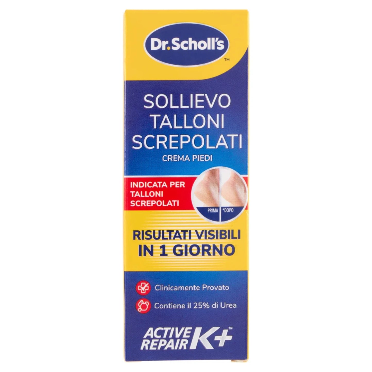 DR. SCHOLL'S SOLLIEVO TALLONI SCREPOLATI CREMA PIEDI ACTIVE REPAIR K+ SECCHEZZA 60ML