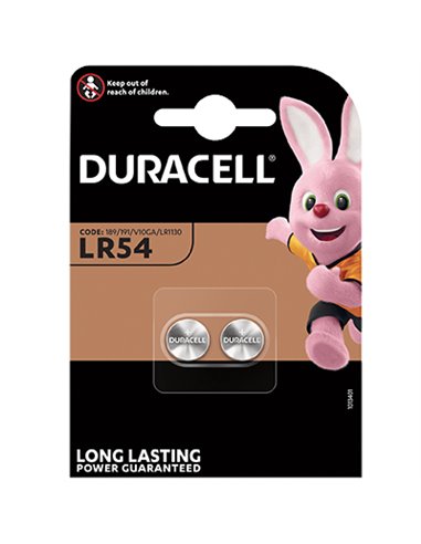DURACELL LONG LASTING POWER CODE: LR54 189/191/V10GA/LR1130 1,5V 2PZ