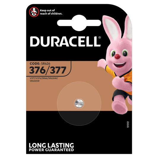 DURACELL LONG LASTING POWER CODE: 376/377 SR626 V377/V376/SR66/SR626W/SR6265W 1,5V 1PZ