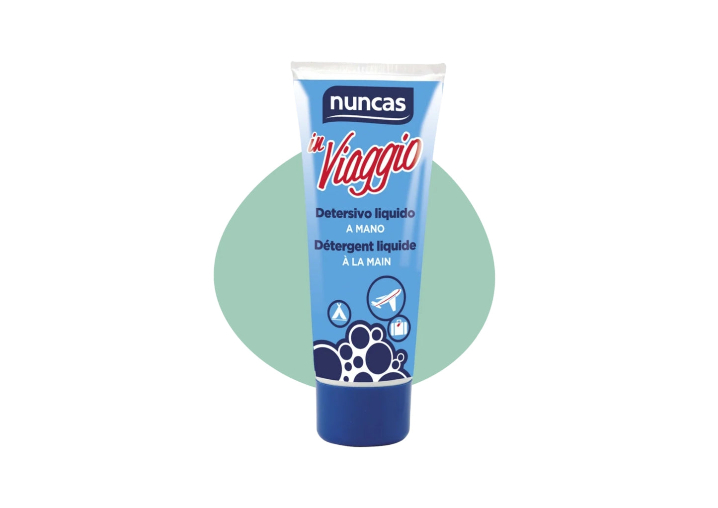 NUNCAS IN VIAGGIO DETERSIVO LIQUIDO A MANO 100ML CAPI BIANCHI E COLORATI