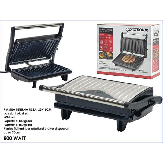 DICTROLUX BISTECCHIERA ELETTRICA 800W 2 PIASTRE IN ALLUMINIO