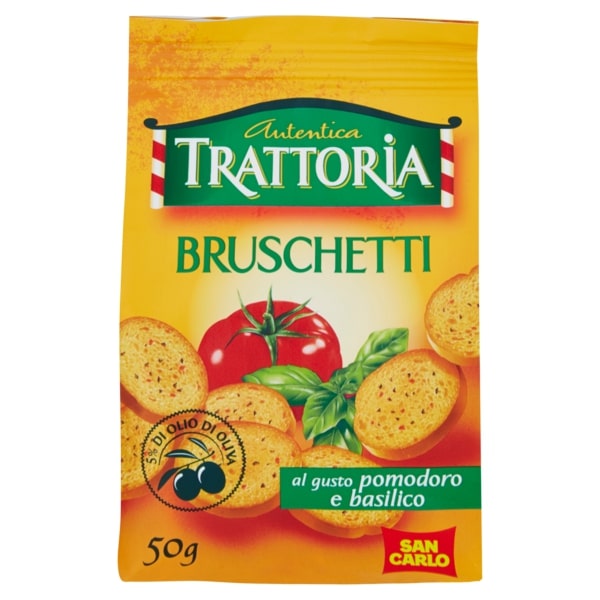 SAN CARLO AUTENTICA TRATTORIA BRUSCHETTI 50G POMODORO E BASILICO