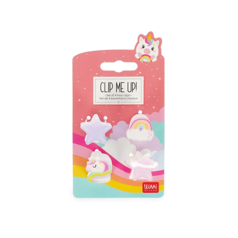 LEGAMI MILANO CLIP ME UP! SET DI 4 MINI MOLLETTE PER CAPELLI UNICORN