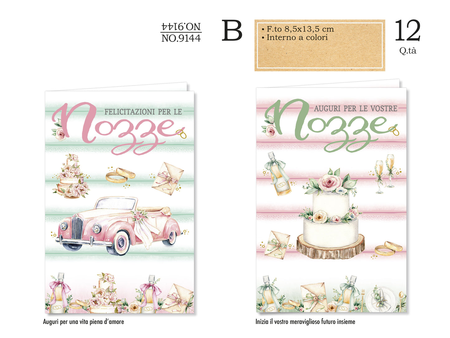 CROMO NB MINI BIGLIETTO NOZZE 8,5X13,5 NO.9144