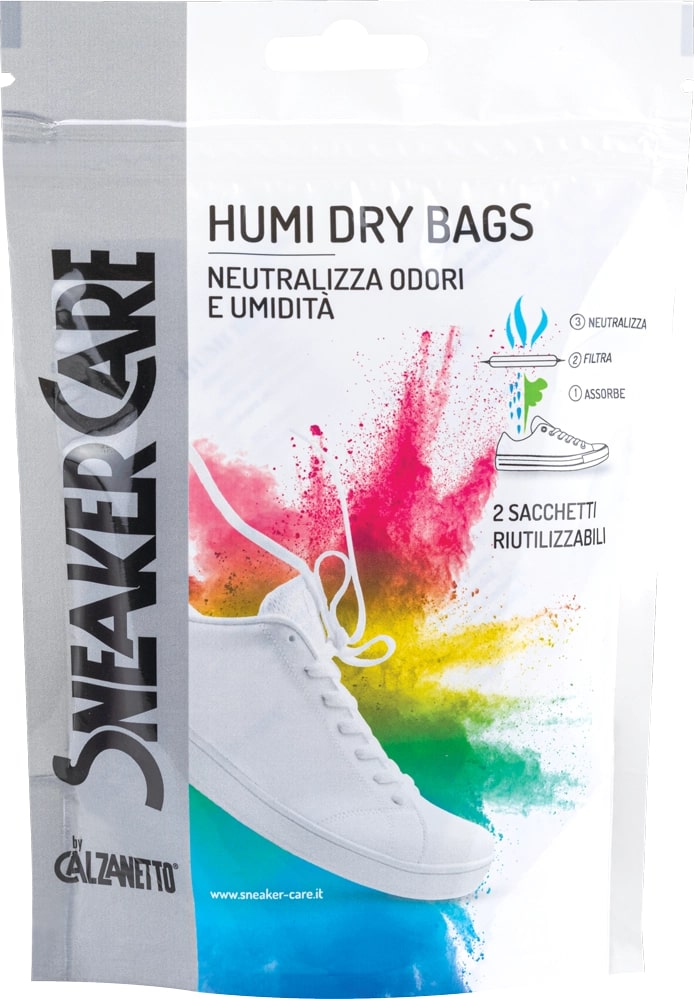 EBANO CALZANETTO SNEAKER CARE HUMY DRY BAGS NEUTRALIZZA ODORI E UMIDITA' 2 SACCHETTI RIUTILIZZABILI 2X60G