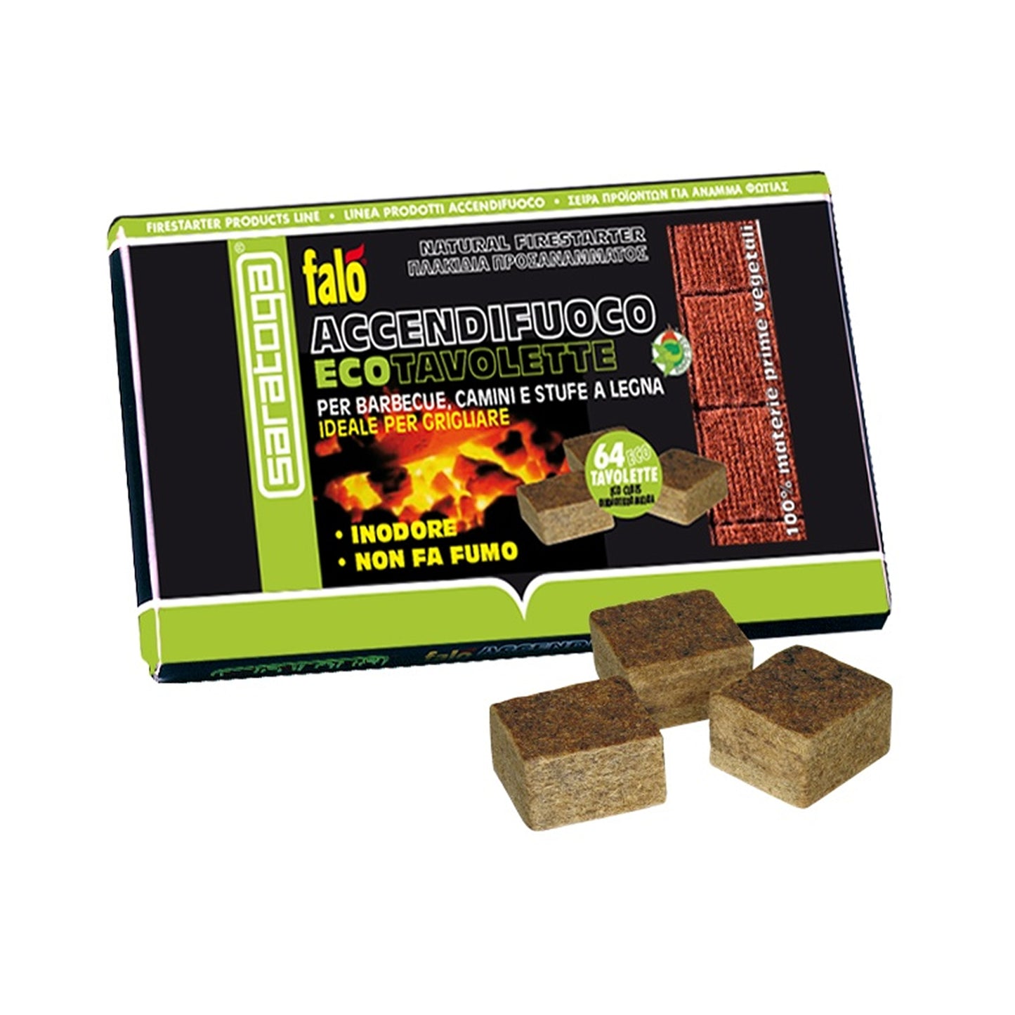 SARATOGA FALO' ACCENDIFUOCO ECO TAVOLETTE 200G 64PZ