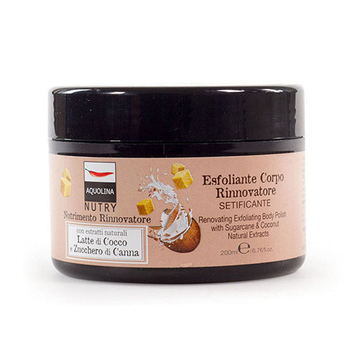 AQUOLINA NUTRY NUTRIMENTO RINNOVATORE ESFOLIANTE CORPO 200ML LATTE DI COCCO E ZUCCHERO DI CANNA