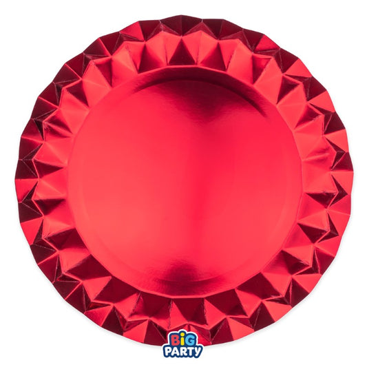 BIG PARTY 6 SOTTOPIATTI DIAMANT CM.32 ROSSO METAL