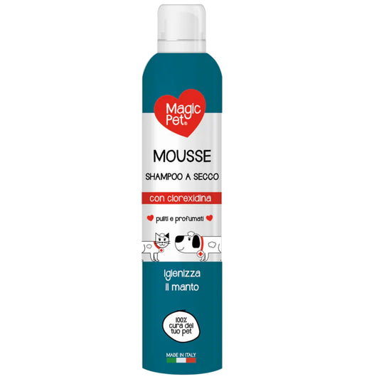 MAGIC PET MOUSSE SHAMPOO A SECCO PER CANI E GATTI 300ML CLOREXIDINA