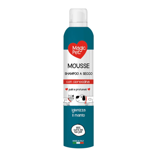 MAGIC PET MOUSSE SHAMPOO A SECCO PER CANI E GATTI 300ML CLOREXIDINA