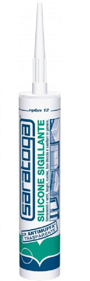SARATOGA SILICONE SIGILLANTE 280ML ANTIMUFFA TRASPARENTE
