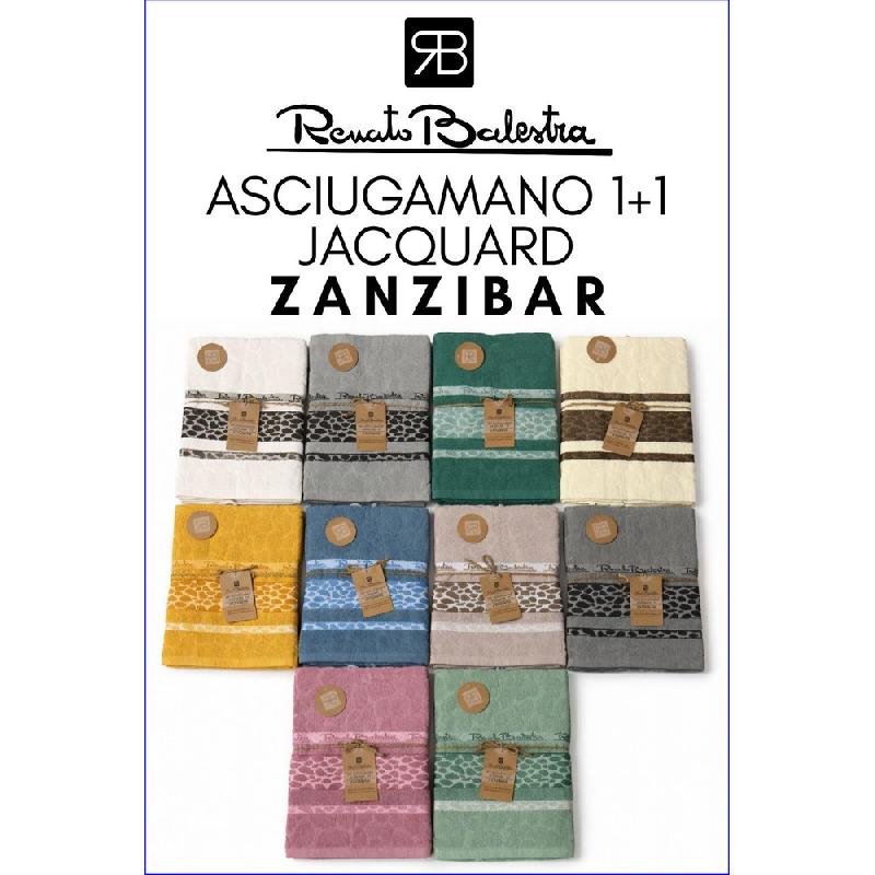 RENATO BALESTRA ASCIUGAMANO 1+1 JACQUARD ZANZIBAR 420GSM