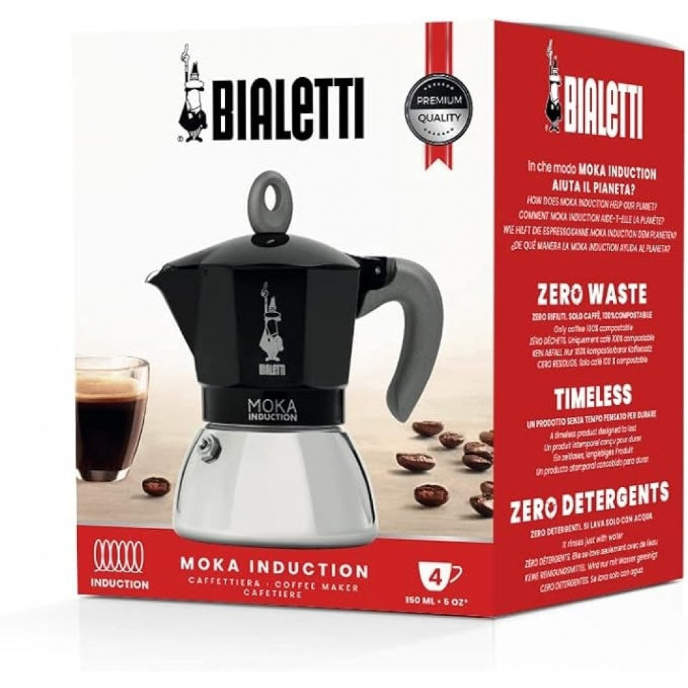 BIALETTI MOKA INDUCTION BLACK 4 TAZZE