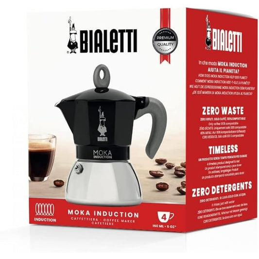 BIALETTI MOKA INDUCTION BLACK 4 TAZZE